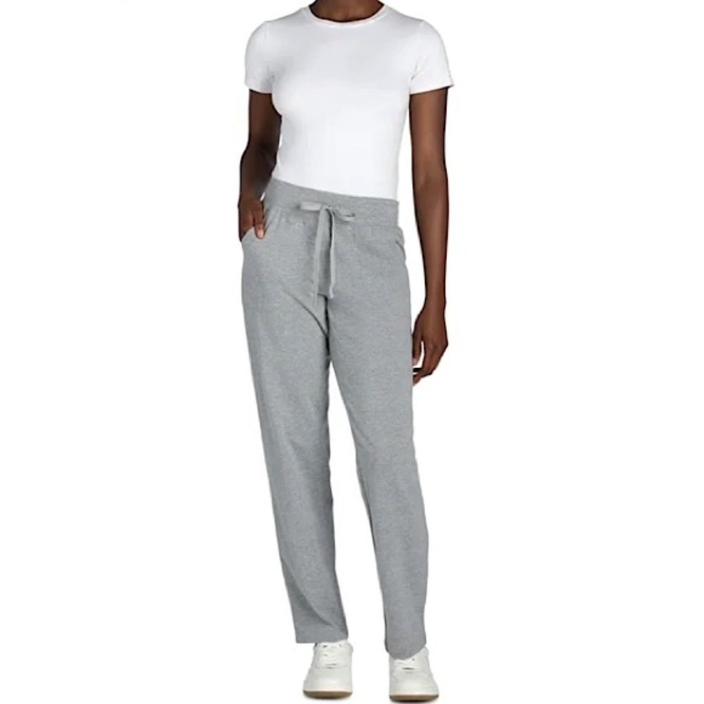 Athletic Works Gray Heather Knit Jogger Straight Leg Sweatpants Activewear S